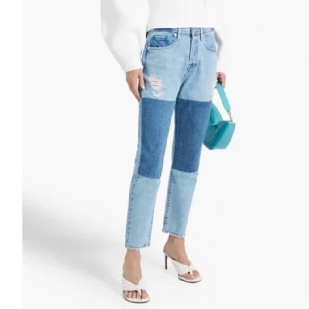 Frame Le Original Distressed Patchwork High-Rise - image 1